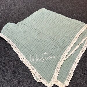 Green Baby Blanket "Weston"
